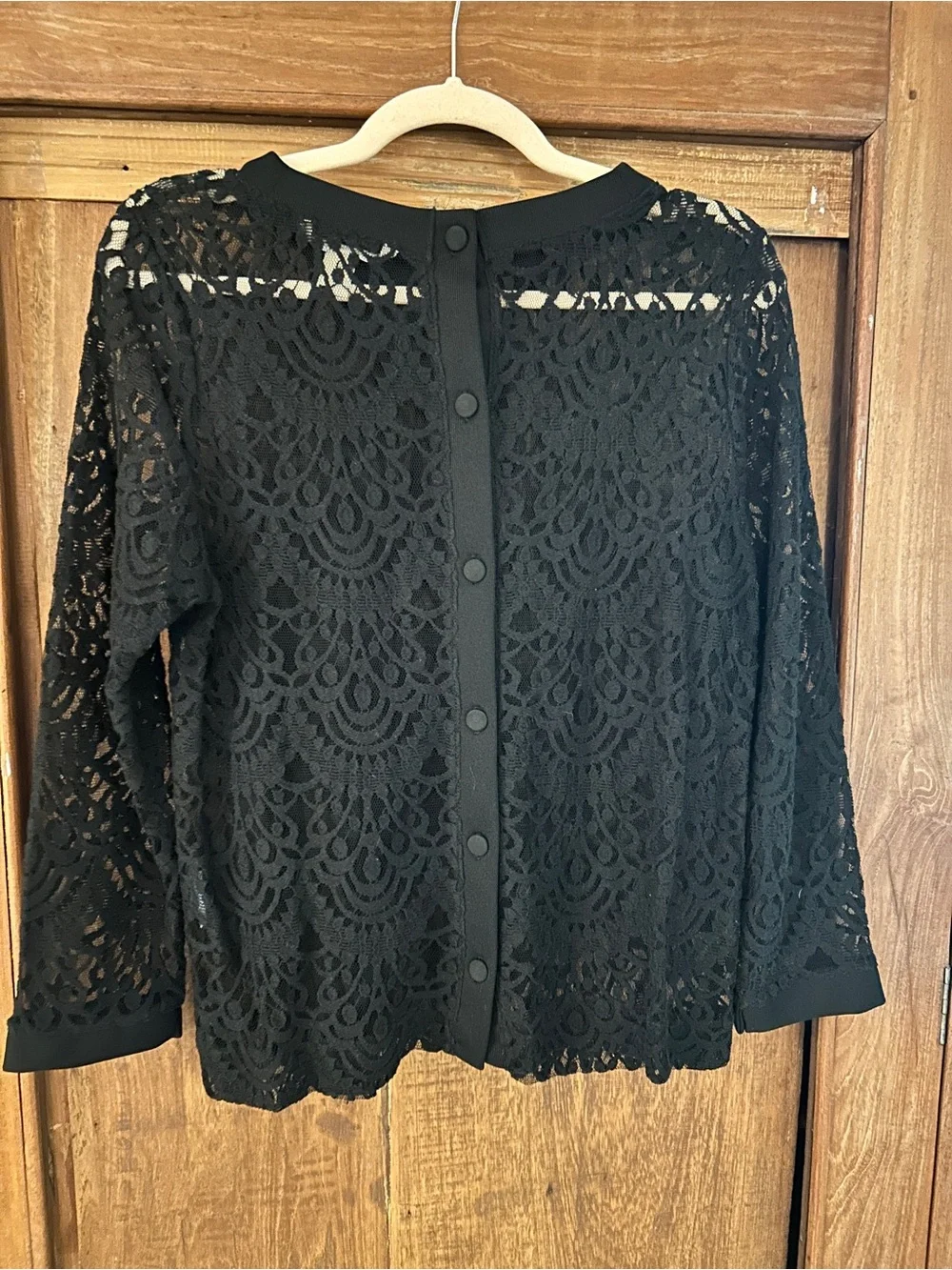 Banana Republic Black Lace Long-Sleeve Women’s Top
